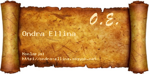 Ondra Ellina névjegykártya